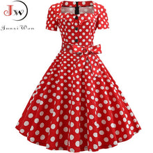 Load image into Gallery viewer, Women Summer Dress 2019 Elegant Retro Vintage 50s 60s Robe Rockabilly Swing Pinup Dresses Casual Plus Size Red Party Vestidos