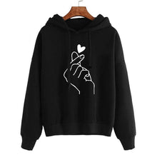 Load image into Gallery viewer, YELITE Hoodies Women 2019 Love Heart Print Womens Long Sleeve Hoody Jumper Pullover Top Sweat Coat Women&#39;s Sweatshirt Plus Size