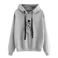 Load image into Gallery viewer, YELITE Hoodies Women 2019 Love Heart Print Womens Long Sleeve Hoody Jumper Pullover Top Sweat Coat Women&#39;s Sweatshirt Plus Size