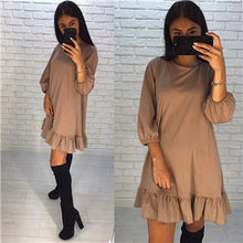 Load image into Gallery viewer, Summer Women Dress Fashion Vintage Patchwork Party Dress Casual Solid  Three Quarter O-neck  A- Line Women Sexy Dresses