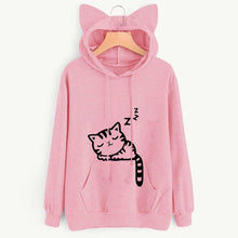 Load image into Gallery viewer, 2019 Autumn Winter Hooded Hoodies Women Kawaii Cat Ear Loose Casual Streetwear Long Sleeve Warm Outerwear Pullover Sweatshirts