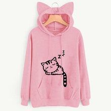 Load image into Gallery viewer, 2019 Autumn Winter Hooded Hoodies Women Kawaii Cat Ear Loose Casual Streetwear Long Sleeve Warm Outerwear Pullover Sweatshirts