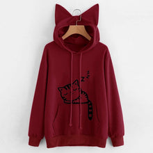Load image into Gallery viewer, 2019 Autumn Winter Hooded Hoodies Women Kawaii Cat Ear Loose Casual Streetwear Long Sleeve Warm Outerwear Pullover Sweatshirts